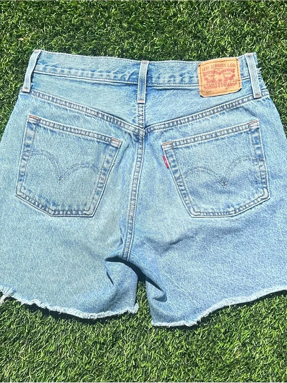 Levi's Light Blue High-Rise Denim Cutoff Shorts